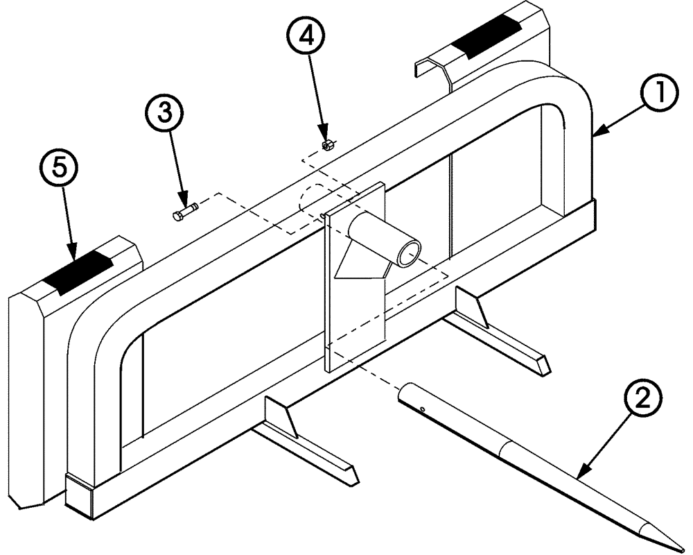 Схема запчастей Case IH LX192 - (88.058.02) - BALE SPEAR (88) - ACCESSORIES
