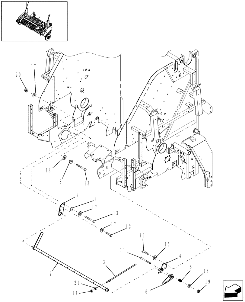 Схема запчастей Case IH RBX453 - (13.985) - 1.8M WIDE PICKUP, WINDGUARD, UPPER (13) - FEEDER