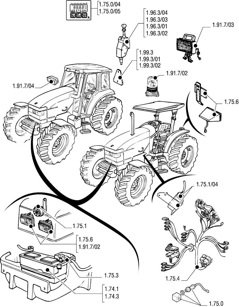 Схема запчастей Case IH JX80U - (1.74.0 SEC. 06) - ELECTRICAL (06) - ELECTRICAL SYSTEMS