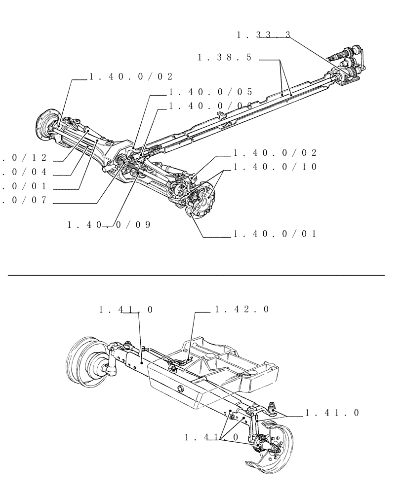 Схема запчастей Case IH PUMA 180 - (1.33.0) - SEC. 04 - FRONT AXLE (04) - FRONT AXLE & STEERING