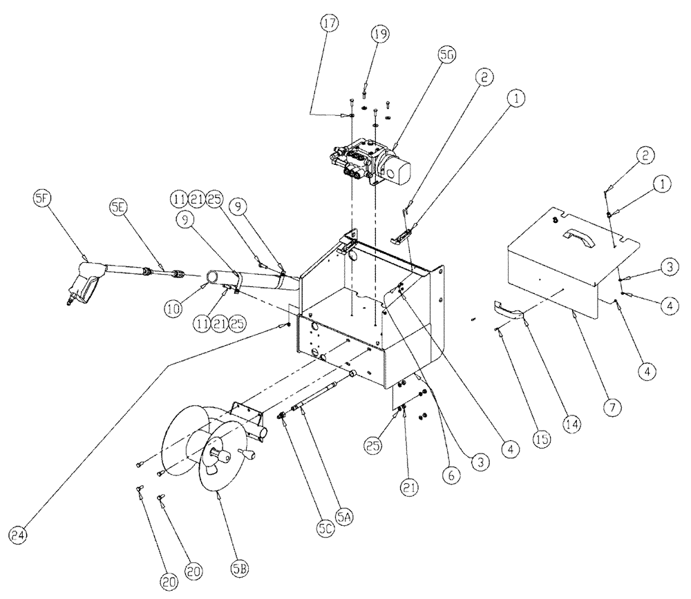 Схема запчастей Case IH 810 - (12-001) - PRESSURE WASHER STATION GROUP Pressure Washer