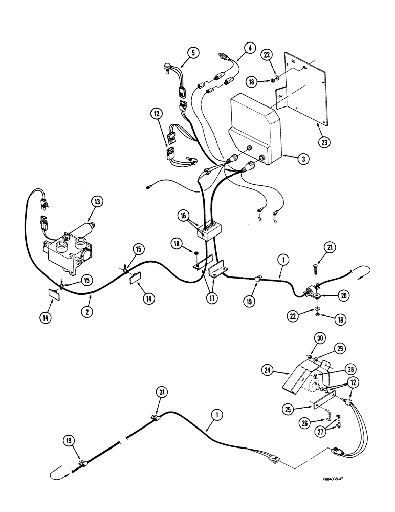 Схема запчастей Case IH 9150 - (4-76) - THREE POINT HITCH HARNESSES (04) - ELECTRICAL SYSTEMS