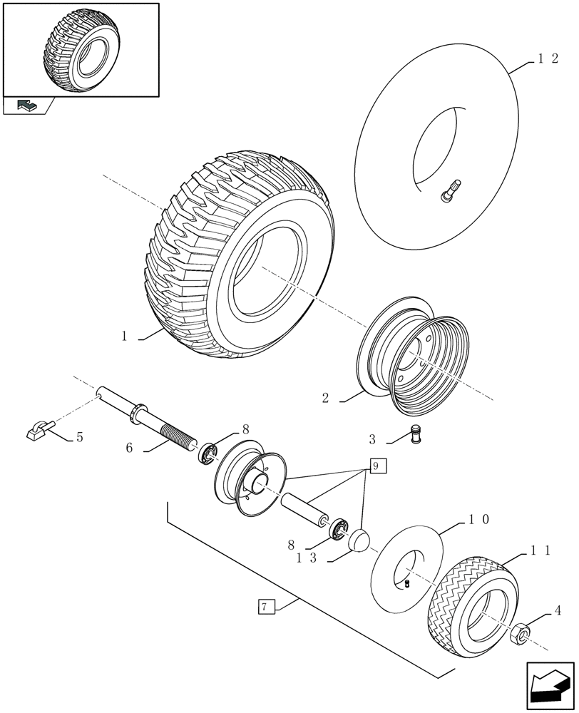 Схема запчастей Case IH LBX332P - (11.01[01]) - WHEELS (11) - WHEELS