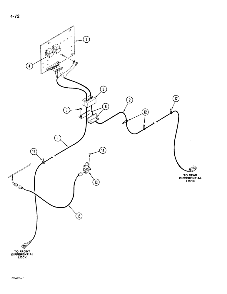 Схема запчастей Case IH STEIGER - (4-072) - CONTROL TRACTION DIFFERENTIAL HARNESSES (04) - ELECTRICAL SYSTEMS