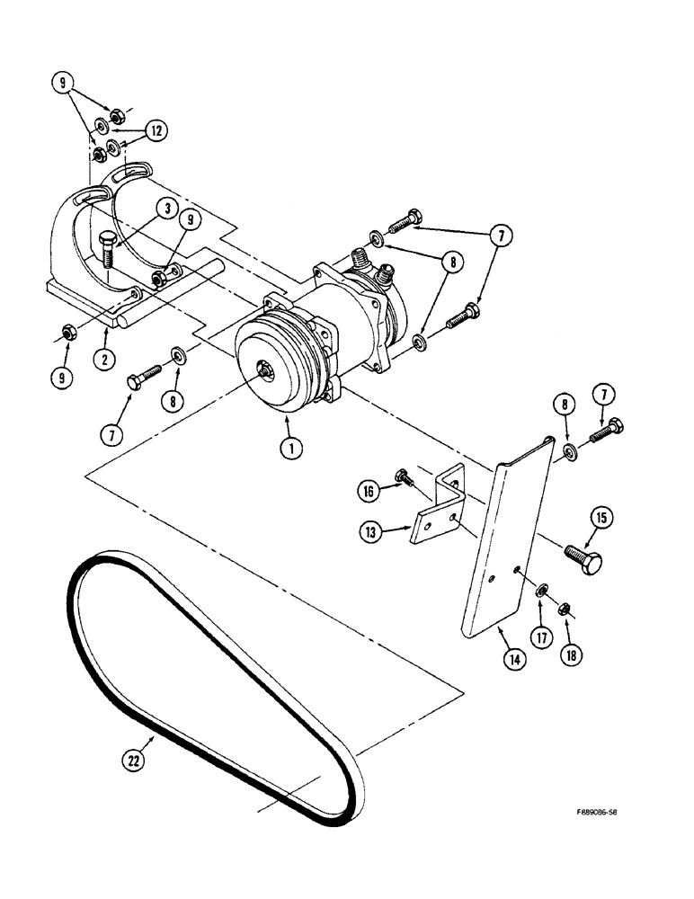 Схема запчастей Case IH STEIGER - (9-102) - AIR CONDITIONING, COMPRESSOR MOUNTING AND DRIVE, 855 ENGINE (09) - CHASSIS/ATTACHMENTS