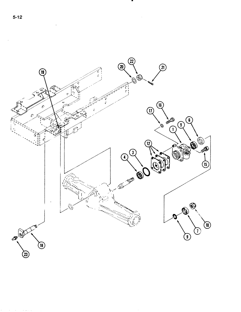 Схема запчастей Case IH 1130 - (5-12) - FRONT AXLE PINION HOUSING, MFD TRACTOR (05) - STEERING