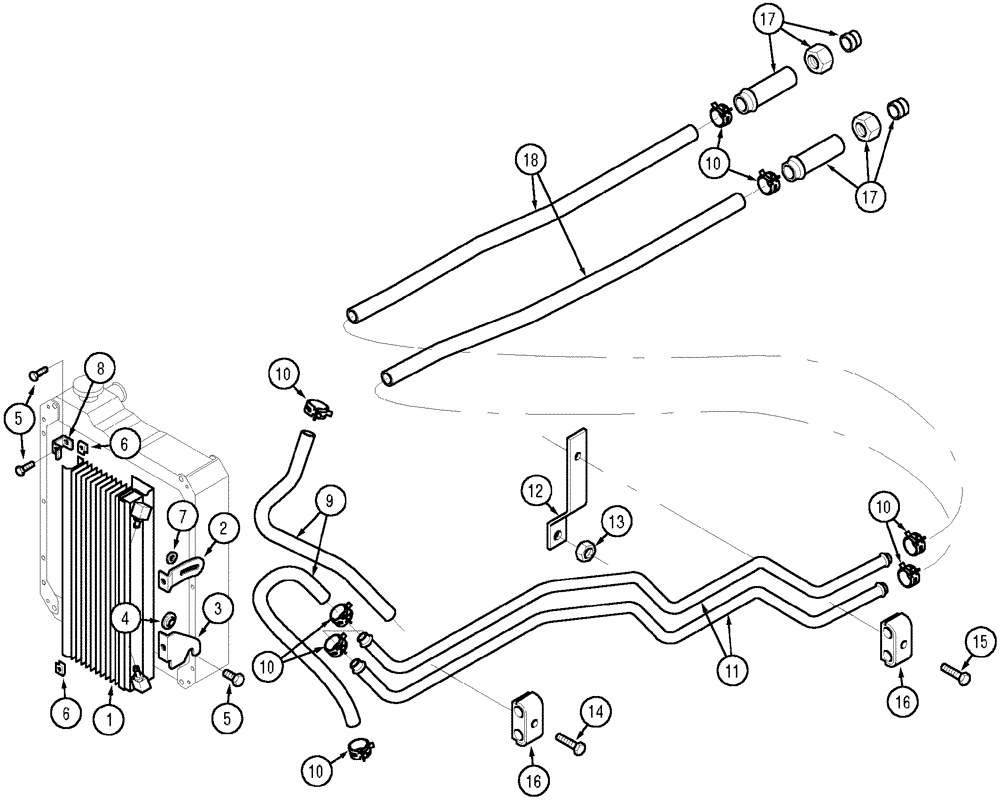 Схема запчастей Case IH CX100 - (08-02) - OIL COOLER AND CONNECTIONS (08) - HYDRAULICS