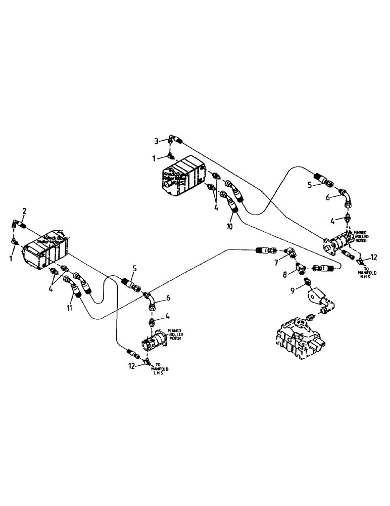 Схема запчастей Case IH 7000 - (B05-55) - HYDRAULIC CIRCUIT, POWER KNOCKDOWN ROLLER, LEG BASECUTTER Hydraulic Components & Circuits