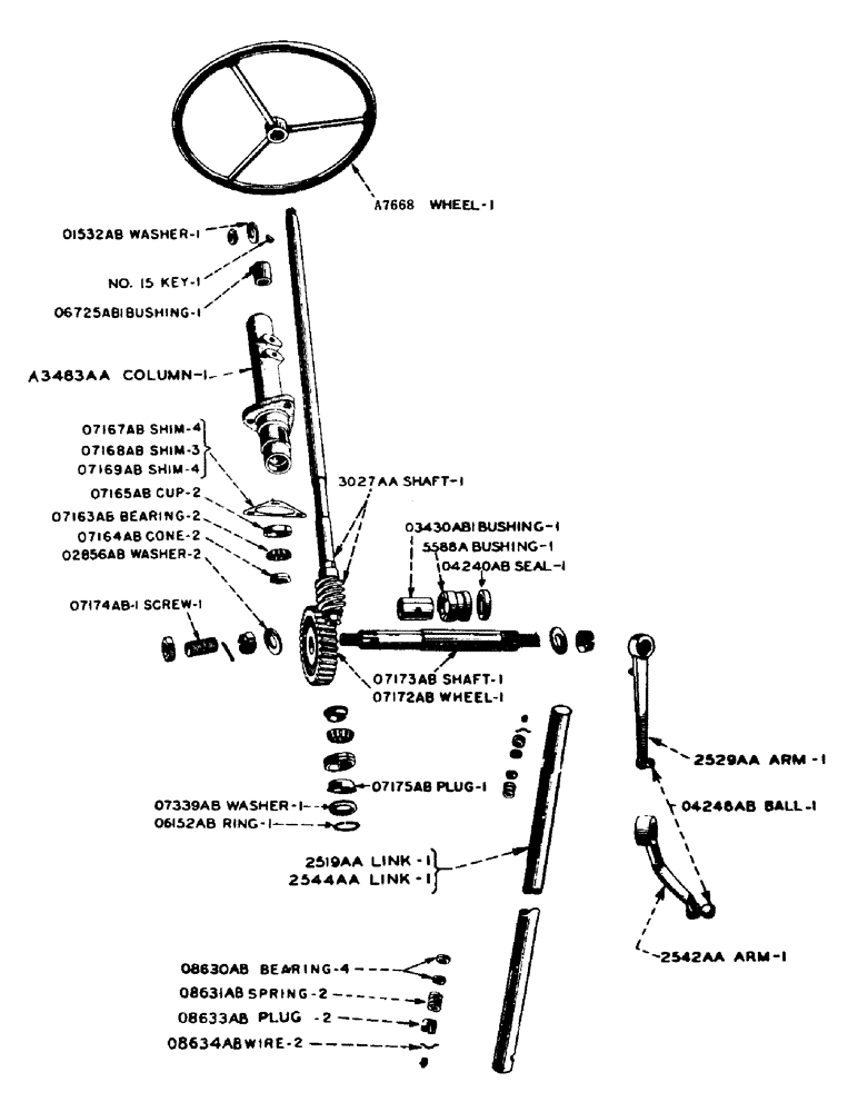 Схема запчастей Case IH SO-SERIES - (100) - STEERING GEAR, TRACTOR S/N 8037655 AND AFTER, S, SC, SC-4, SO (05) - STEERING
