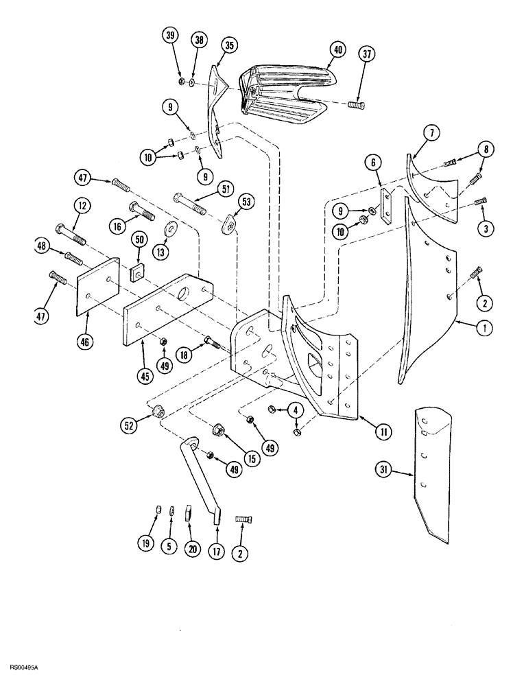 Схема запчастей Case IH 7500 - (09-18) - MOLDBOARD BOTTOM, HSCU HEAVY DUTY SUPER CHIEF DEEP TILLAGE (09) - CHASSIS/ATTACHMENTS