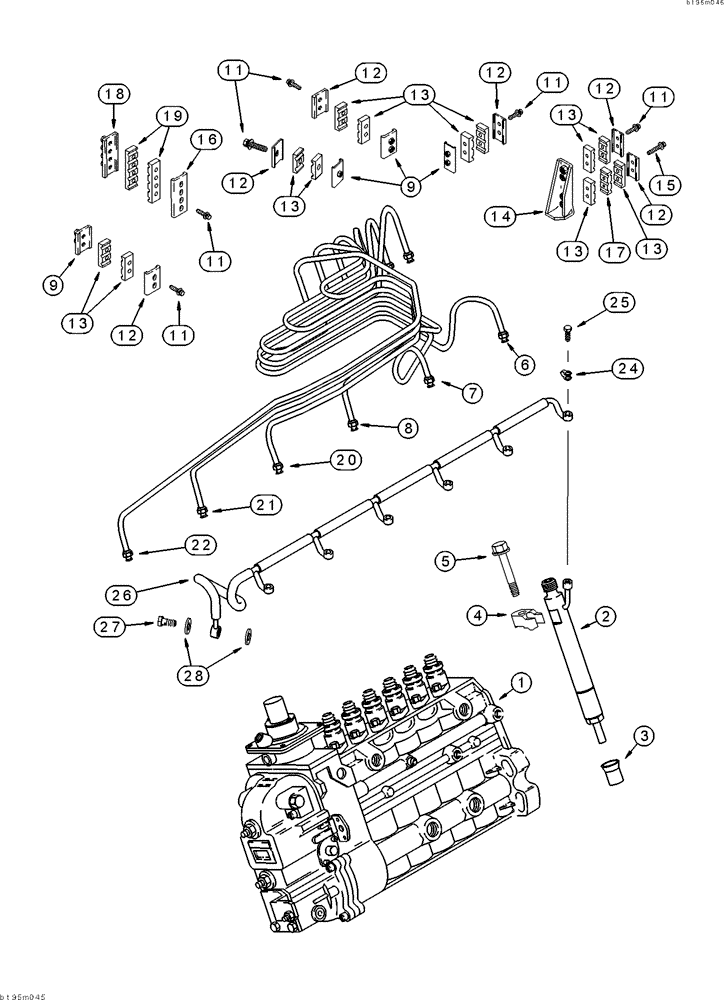 Схема запчастей Case IH 2155 - (3-03A) - FUEL INJECTION SYSTEM, 6TA-830 EMISSIONS CERTIFIED ENGINE, COTTON PICKER S/N JJC0156230 AND AFTER (02) - FUEL SYSTEM