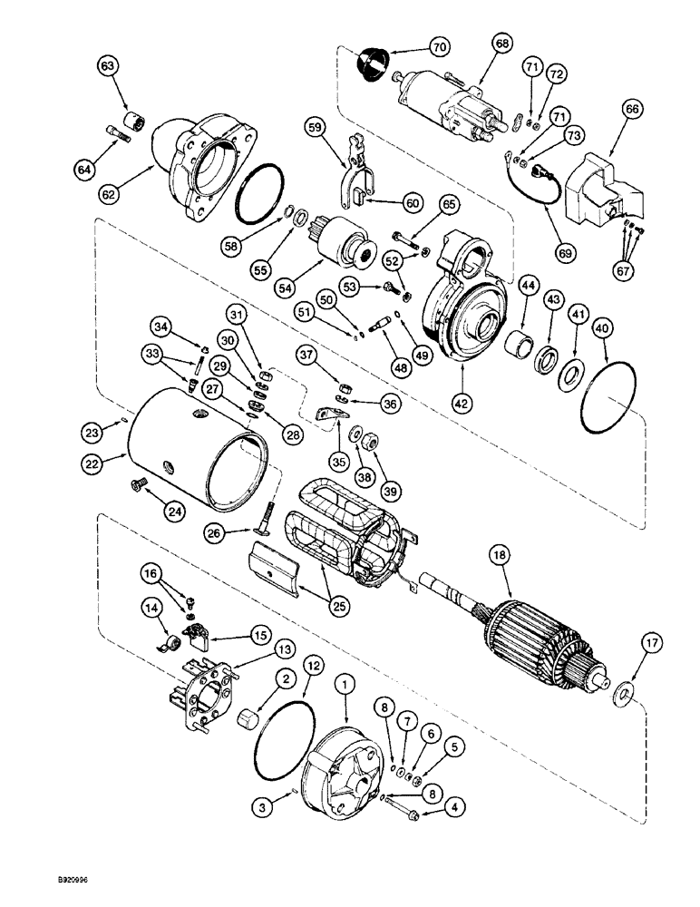 Схема запчастей Case IH 1800 - (4-50) - STARTER ASSEMBLY (06) - ELECTRICAL SYSTEMS