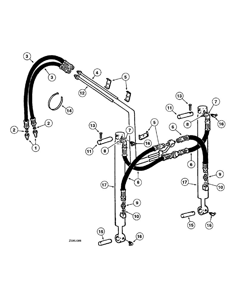 Схема запчастей Case IH 2455 - (8-26) - BUCKET HYDRAULIC SYSTEM 