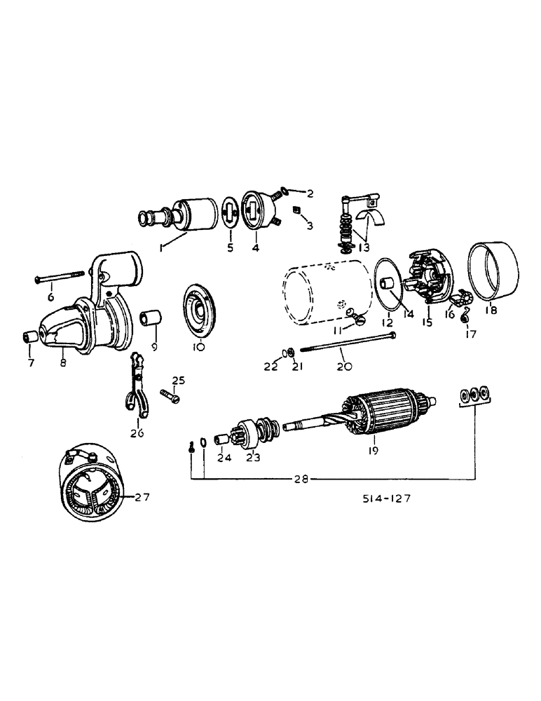Схема запчастей Case IH 584 - (08-045) - STARTER MOTOR, BOSCH (06) - ELECTRICAL