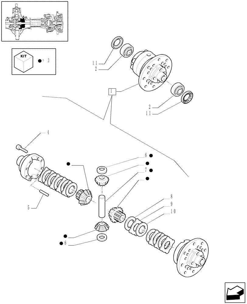 Схема запчастей Case IH MAXXUM 100 - (1.40. 0/07) - 4WD (CL.3) FRONT AXLE WITH LIMITED SLIP DIFF. LOCK - DIFFERENTIAL (04) - FRONT AXLE & STEERING
