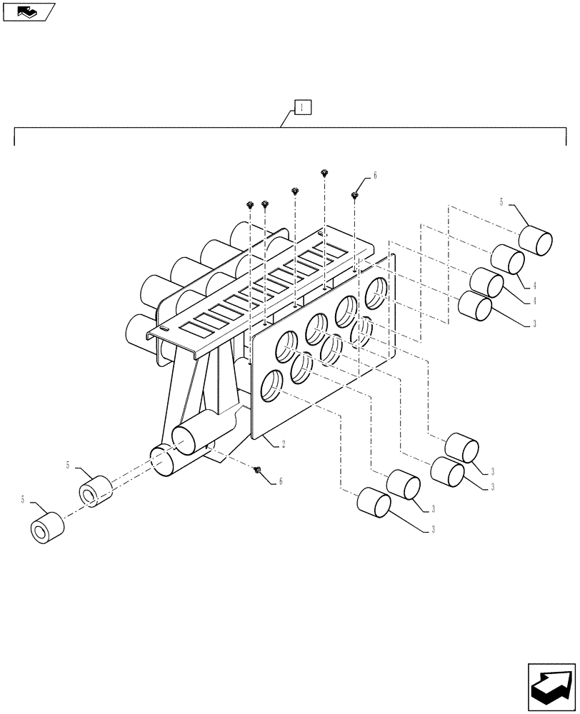 Схема запчастей Case IH 810 - (39.130.28) - VENTURI GROUP, LH, 3" TUBES (39) - FRAMES AND BALLASTING