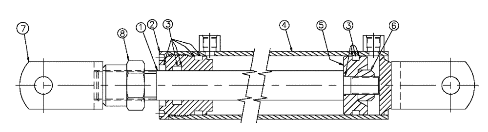 Схема запчастей Case IH 438 - (07-003) - CYLINDER, OUTER BOOM FOLD Hydraulic Components