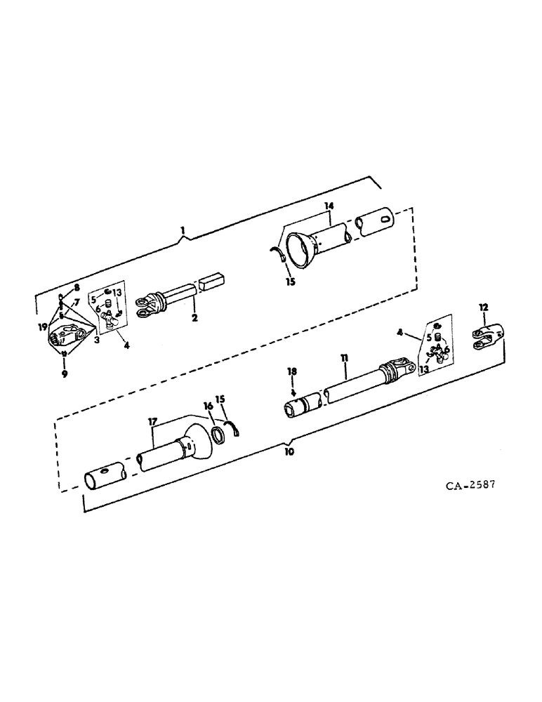 Схема запчастей Case IH 990 - (S-13) - UNIVERSAL JOINT DRIVE 