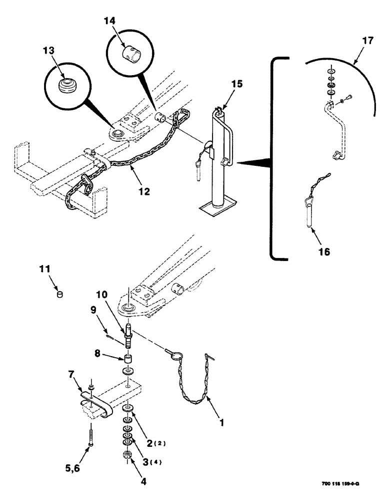 Схема запчастей Case IH 8460 - (7-02) - HITCH AND JACK ASSEMBLY (12) - MAIN FRAME