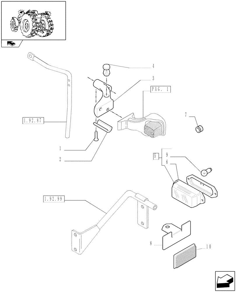 Схема запчастей Case IH FARMALL 85C - (1.75.6[02]) - LIGHTING COMPONENTS - L/CAB (06) - ELECTRICAL SYSTEMS