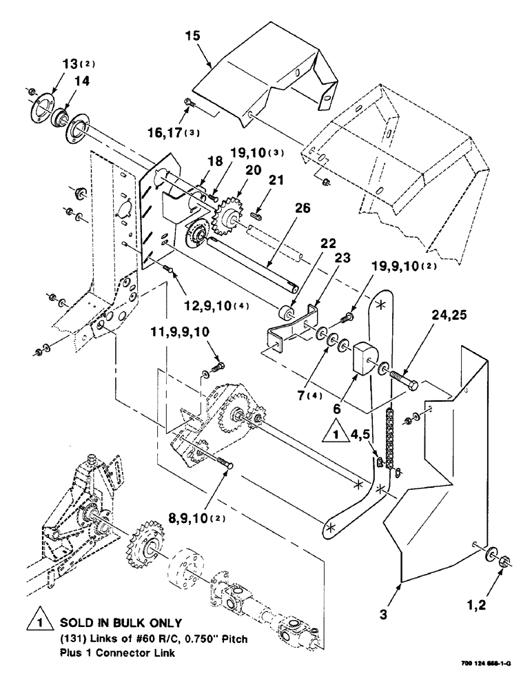 Схема запчастей Case IH 8830 - (9-040) - HAY CONDITIONER PRIMARY DRIVE AND SHIELDS ASSEMBLY (58) - ATTACHMENTS/HEADERS