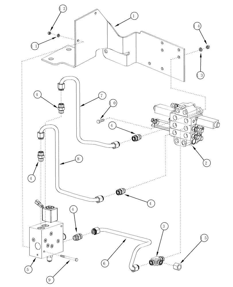 Схема запчастей Case IH L705 - (08-05) - MOUNTING BRACKETS EXTERNAL VALVE With Self Leveling (08) - HYDRAULICS