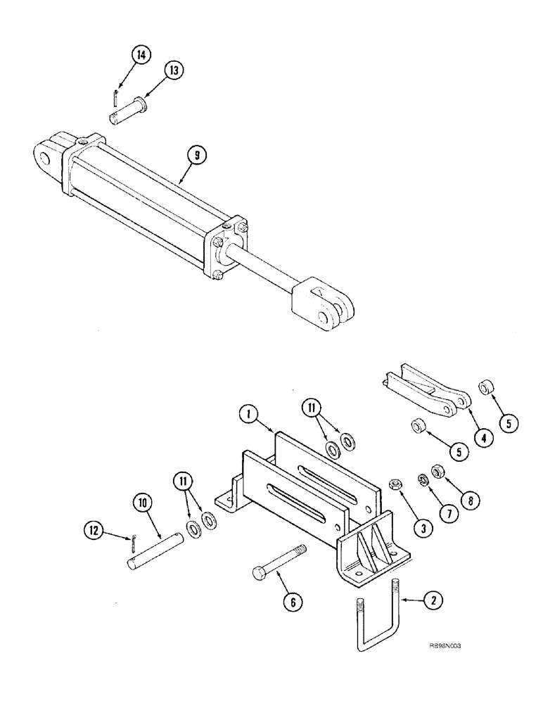 Схема запчастей Case IH 5800 - (9-44) - PRIMARY WING LIFT CYLINDER MOUNTING, DOUBLE FOLD, 43 FOOT (09) - CHASSIS/ATTACHMENTS