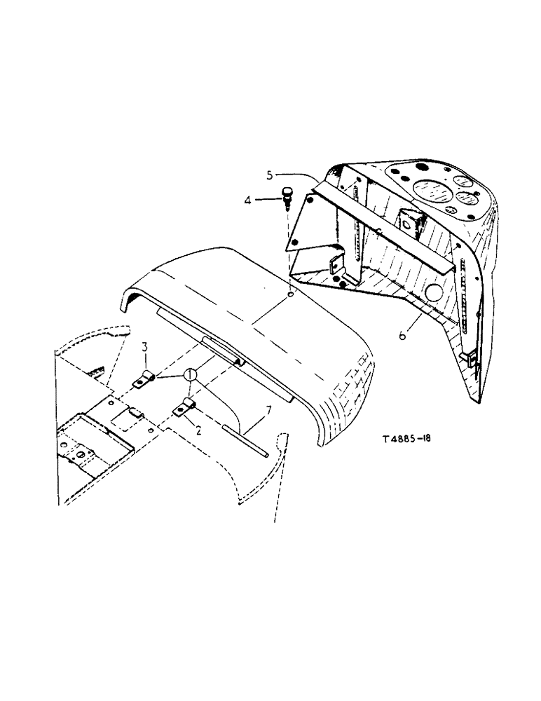 Схема запчастей Case IH 434 - (4-06) - INSTRUMENT SHROUD AND BATTERY COVER, UP TO 434P/1748, UP TO 434D/14536 - CHASSIS (09) - CHASSIS