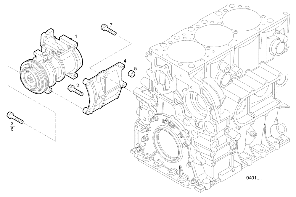 Схема запчастей Case IH F2CE9684D E013 - (3900.032) - COMPRESSOR AIR CONDITIONING 
