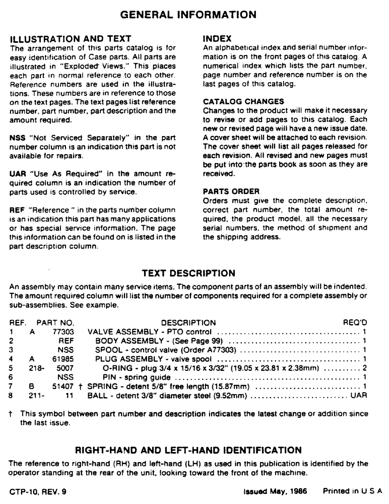 Схема запчастей Case IH 782 - (1-2) - GENERAL INFORMATION (00) - PICTORIAL INDEX
