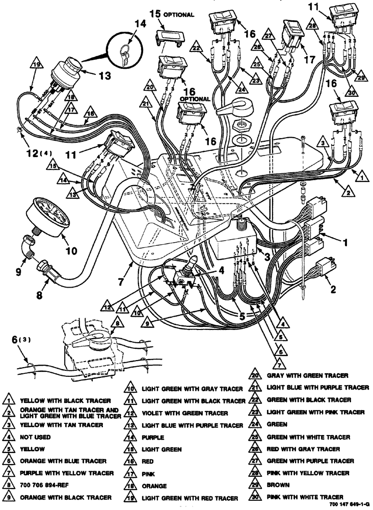 Схема запчастей Case IH 8860HP - (04-12) - CONSOLE PANEL WIRING ASSEMBLY (8860 110HP) (55) - ELECTRICAL SYSTEMS