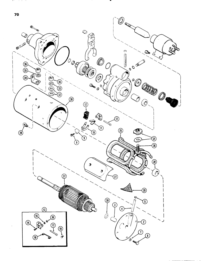 Схема запчастей Case IH 336DT - (070) - STARTING MOTOR, 12 VOLT, F 