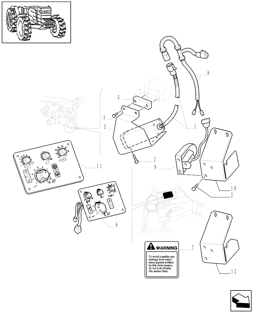 Схема запчастей Case IH MXM130 - (1.91.1/03) - (VAR.743/1) RADAR UNIT - NA (10) - OPERATORS PLATFORM/CAB