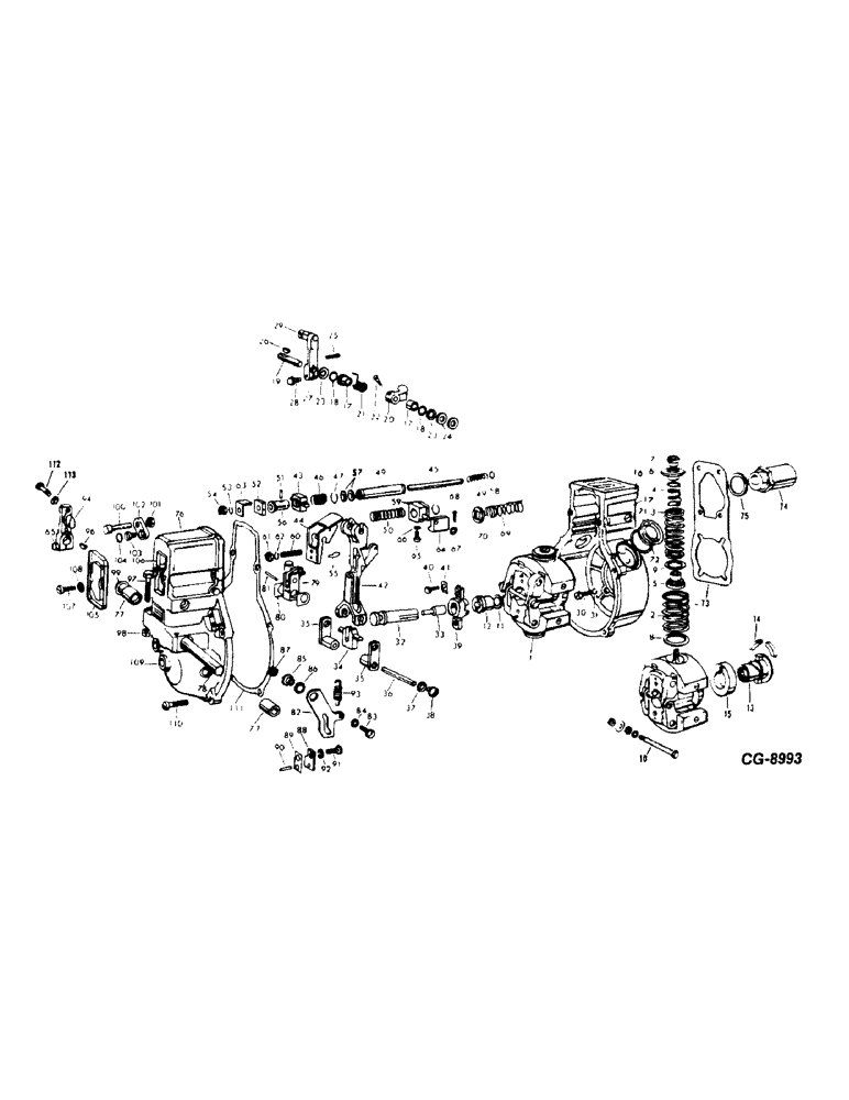 Схема запчастей Case IH V-800 - (B-20) - FUEL INJECTION PUMP, GOVERNOR, MODEL RQV...K 