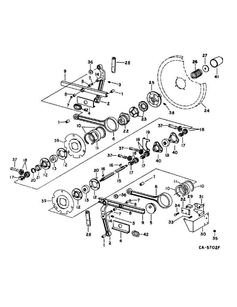 Схема запчастей Case IH 1470 - (23-03) - AUGER BED, SHOE AND SHOE SIEVE, SHAKER SHAFT AND AUGER DRIVE Grain Pan, Shoe & Shoe Sieve