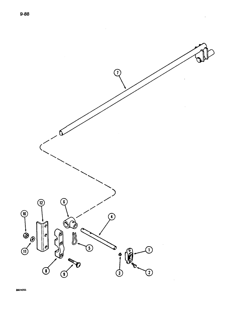 Схема запчастей Case IH 1010 - (9-088) - AUGER FINGERS, MODELS WITH AUGER DRIVE ON LEFT-HAND SIDE OF HEADER, WITH KNIFE DRIVE (58) - ATTACHMENTS/HEADERS