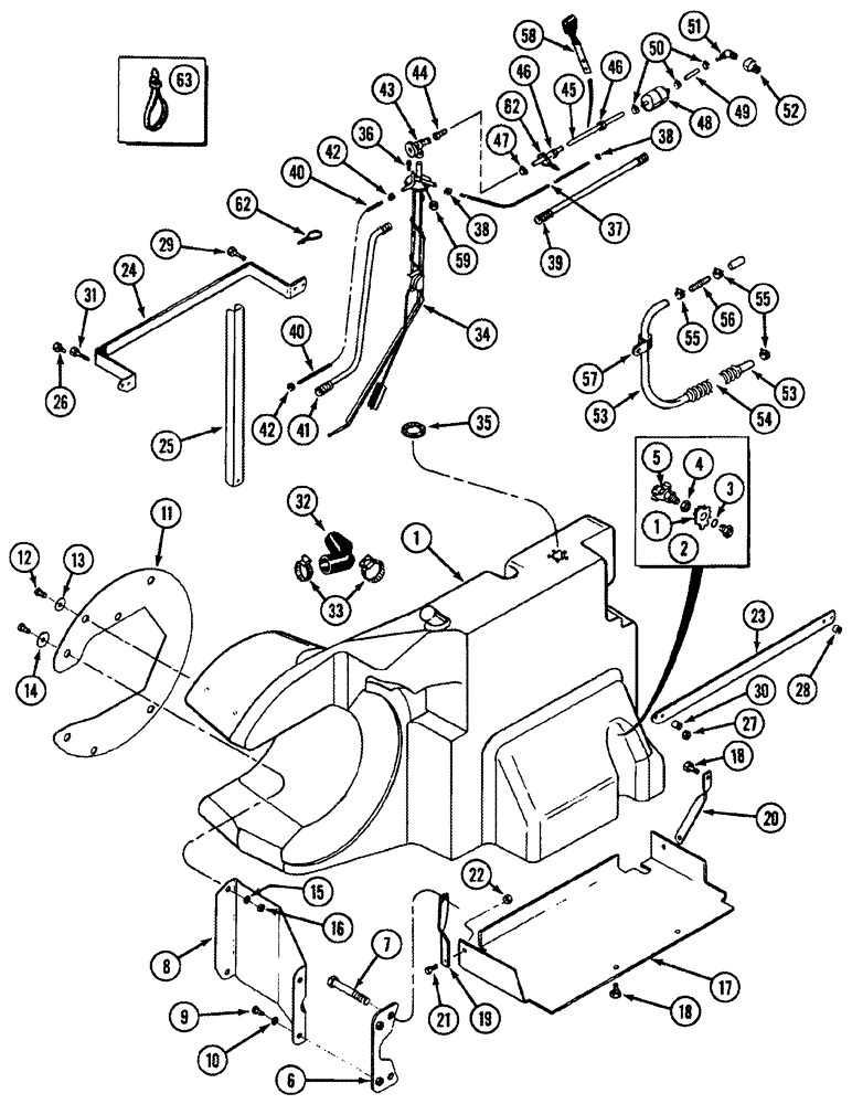 Схема запчастей Case IH 8940 - (3-038) - AUXILIARY FUEL TANK, EXTENDED CAPACITY AND FUEL LINES (03) - FUEL SYSTEM