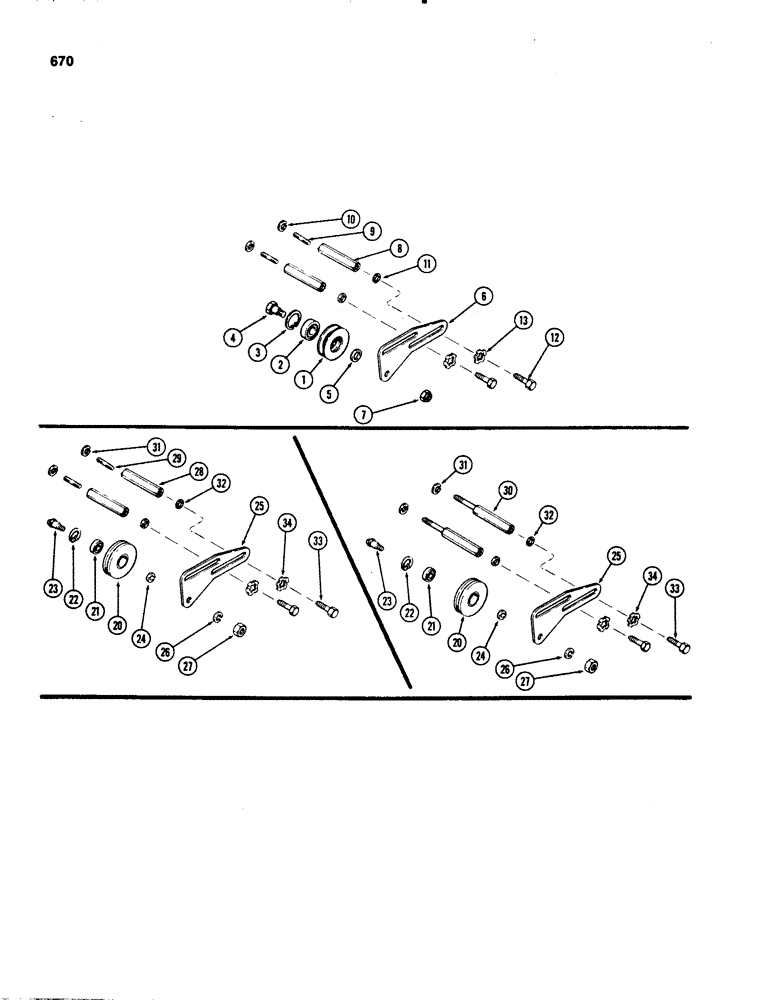 Схема запчастей Case IH 1070 - (0670) - IDLER PULLEY KIT, 1/2 INCH PULLEY, 1ST USED TRACTOR SERIAL NUMBER 8707322 (09) - CHASSIS/ATTACHMENTS