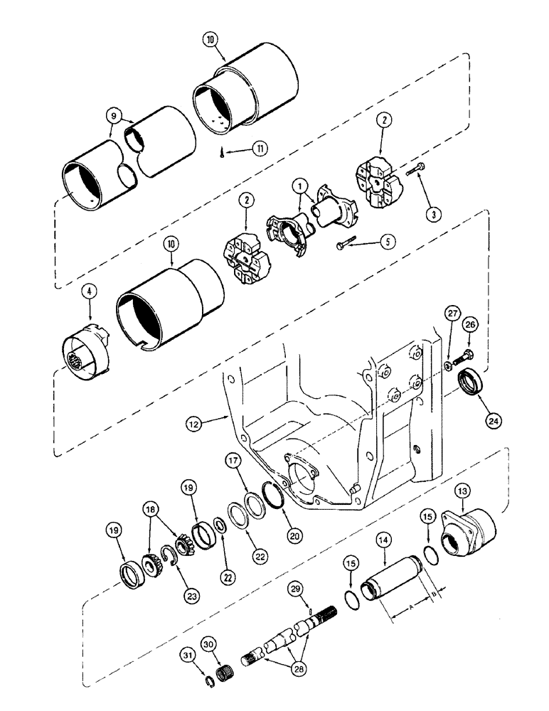 Схема запчастей Case IH 8910 - (6-064) - FRONT AXLE DRIVE SHAFT, MFD TRACTOR (06) - POWER TRAIN