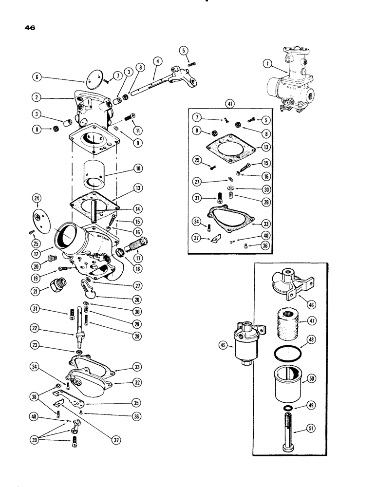 Схема запчастей Case IH 930-SERIES - (046) - A23851 CARBURETOR, (377) SPARK IGNITION ENGINE (03) - FUEL SYSTEM