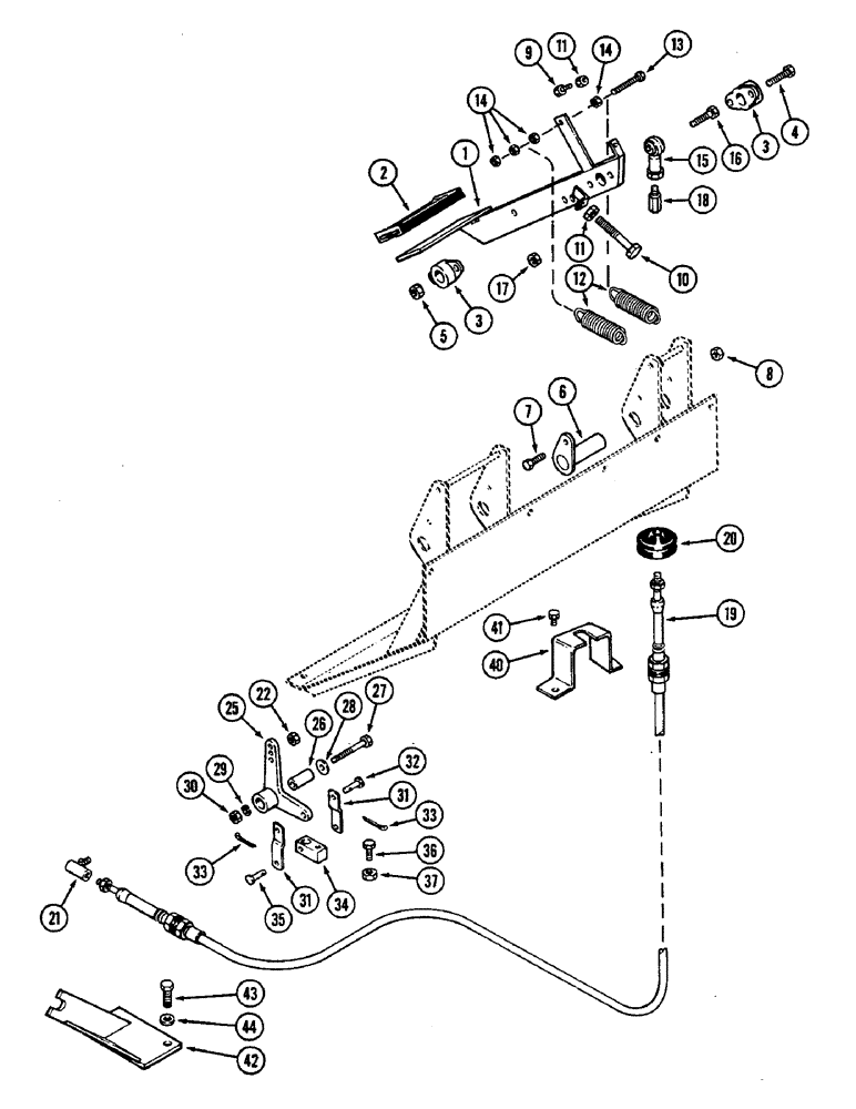 Схема запчастей Case IH 2290 - (6-232) - POWER SHIFT TRANSMISSION, FOOT CLUTCH LINKAGE (06) - POWER TRAIN