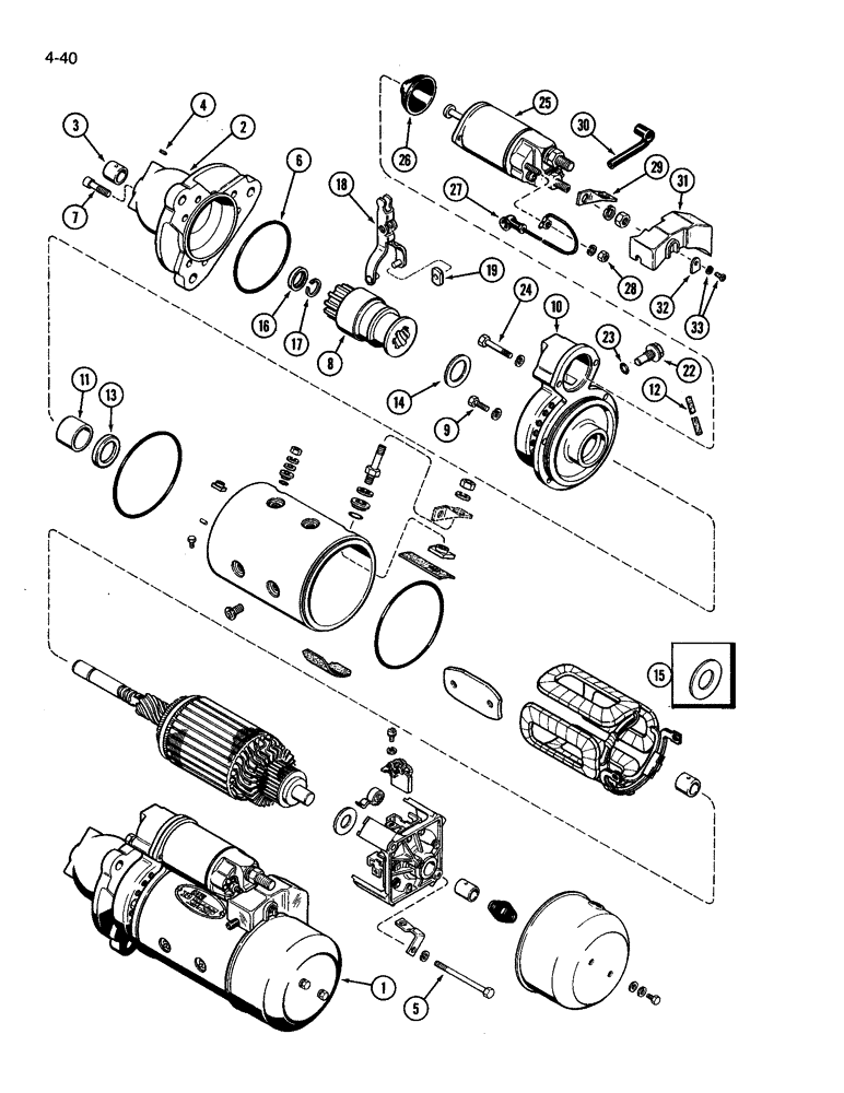 Схема запчастей Case IH 3594 - (4-040) - STARTER ASSEMBLY (04) - ELECTRICAL SYSTEMS