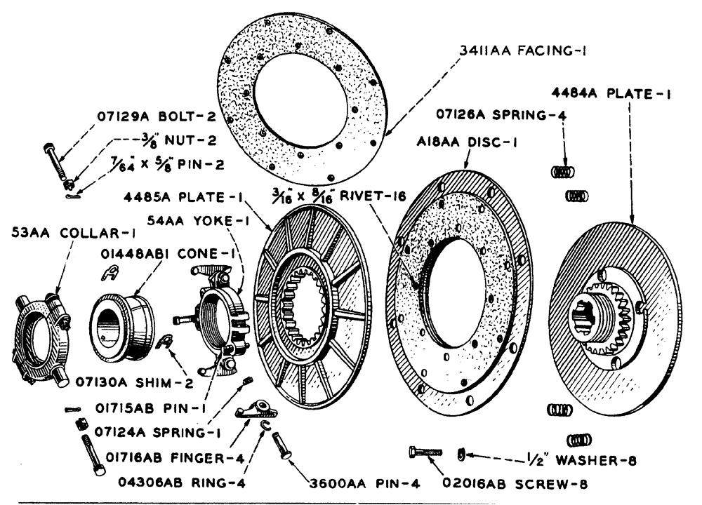 Схема запчастей Case IH LA-SERIES - (036) - CLUTCH (06) - POWER TRAIN