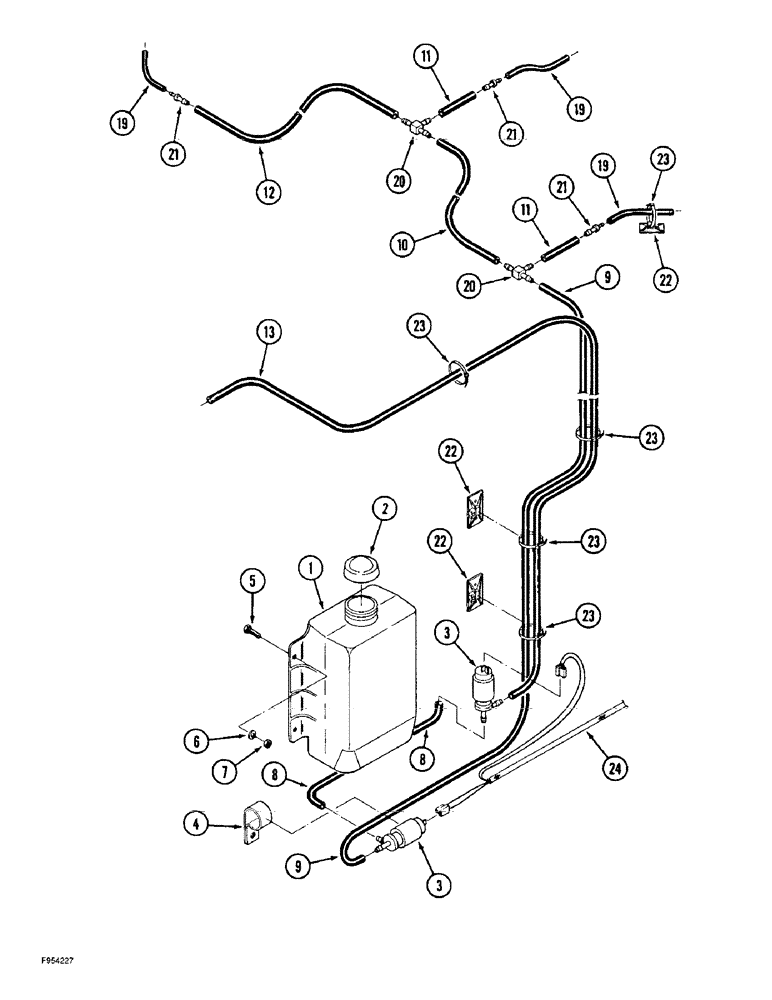 Схема запчастей Case IH 9330 - (4-054) - WINDOW WASHERS, IF EQUIPPED (04) - ELECTRICAL SYSTEMS