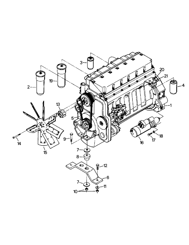 Схема запчастей Case IH KR-1280 - (04-02) - ENGINE AND ATTACHING PARTS, CUMMINS L10 ENGINE (04) - Drive Train