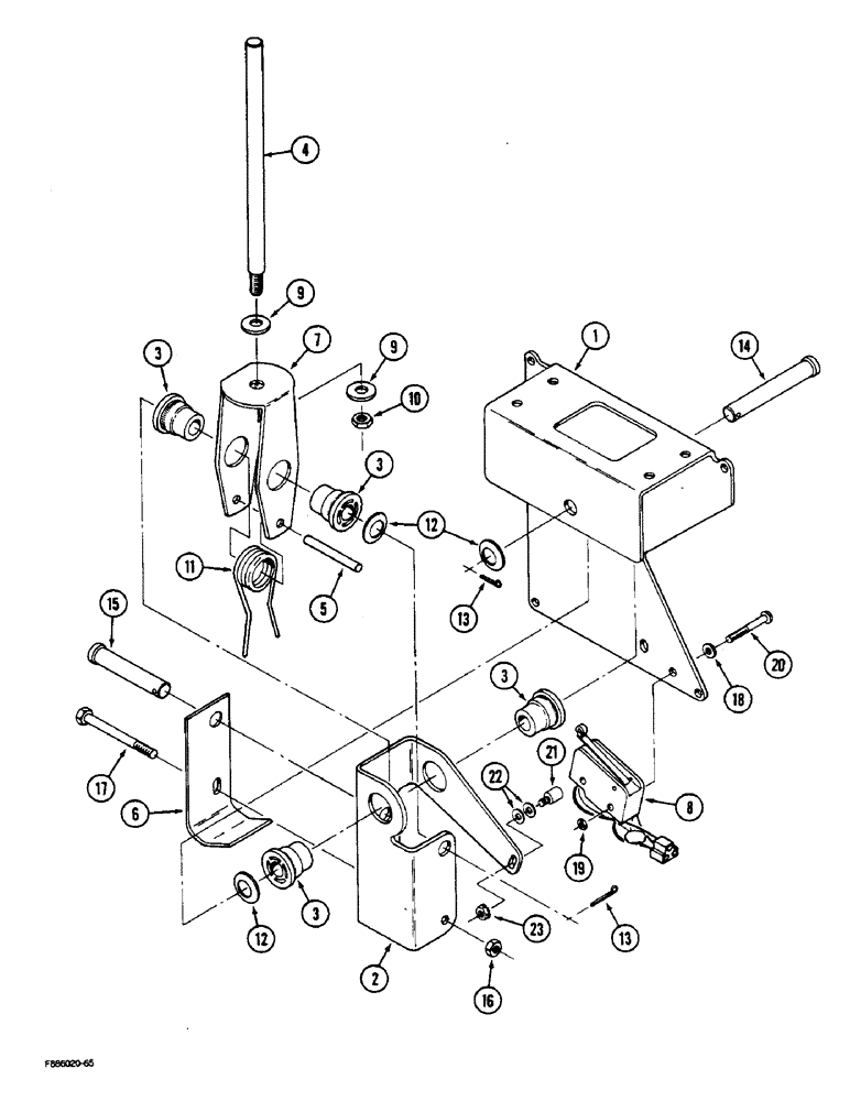 Схема запчастей Case IH 9150 - (6-040) - TRANSMISSION SHIFT CONTROLS, MODE CONTROL, P.I.N. JCB0002116 AND AFTER (06) - POWER TRAIN