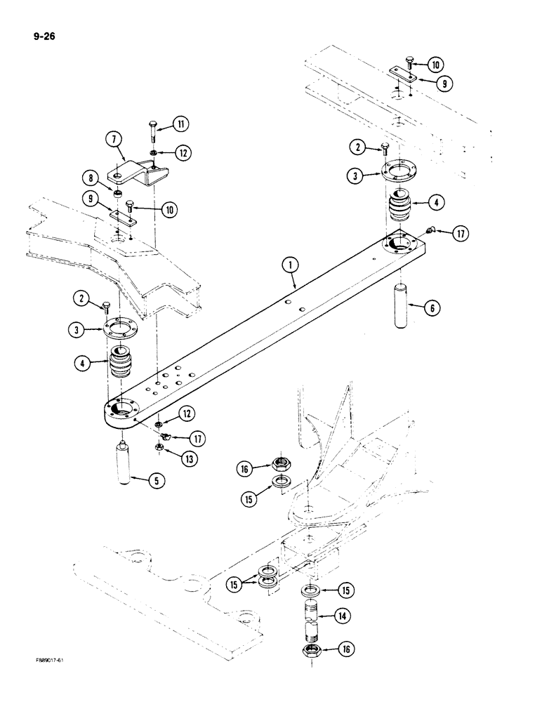 Схема запчастей Case IH STEIGER - (9-026) - FRAME CONNECTING LINK AND KING PINS (09) - CHASSIS/ATTACHMENTS