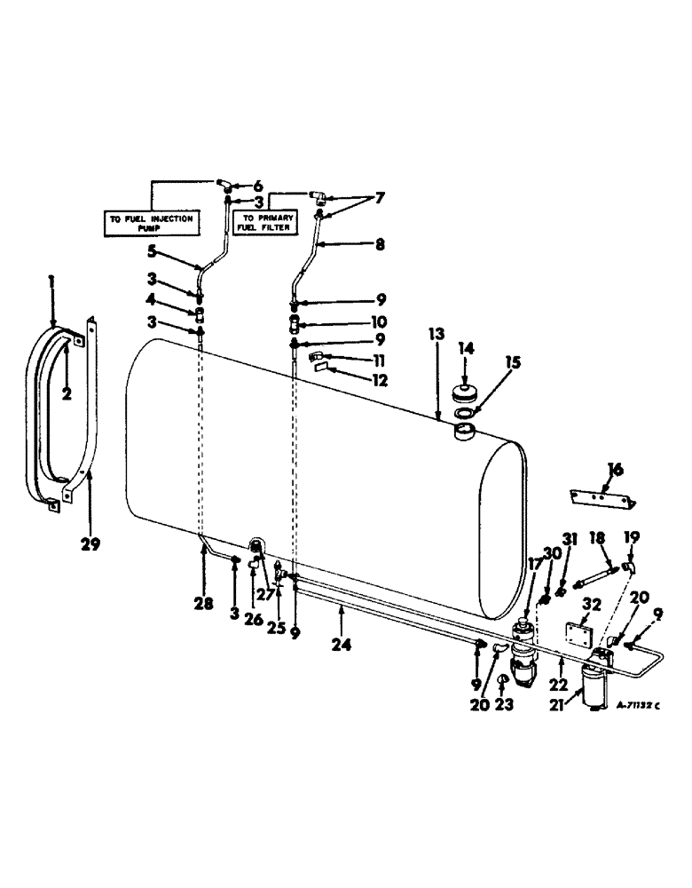Схема запчастей Case IH 503 - (391) - D-301 ENGINE 3-13/16 X 4.390, FUEL TANK AND CONNECTIONS (10) - ENGINE