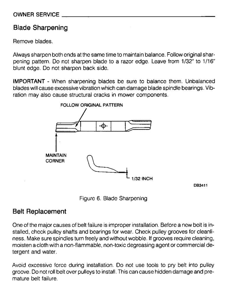 Схема запчастей Case IH M172 - (21) - OWNER SERVICE, BLADE SHARPENING, BELT REPLACEMENT (05) - SERVICE & MAINTENANCE