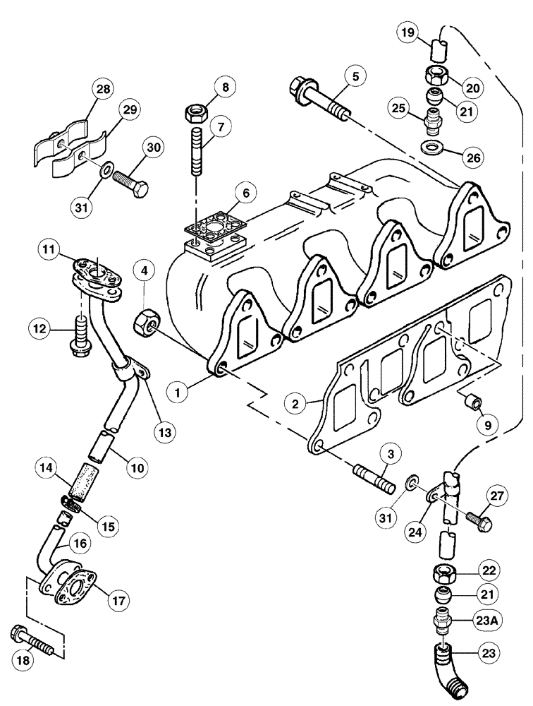 Схема запчастей Case IH MX90C - (02-19) - MANIFOLD (02) - ENGINE